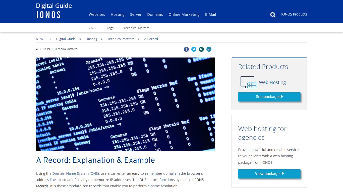 A Records | Explanation, Lookup & DNS A Record Example - IONOS